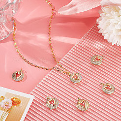 6 шт. Латунные подвески с микропаве&nbsp;ZIRC-BBC0001-71