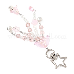 Подвесные украшения из цветочного стекла и пластика HJEW-JM03434