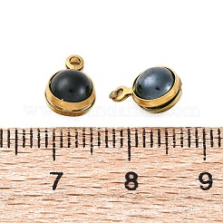 Круглые подвески из окрашенного натурального кварца из нержавеющей стали 304&nbsp;STAS-H235-01G-02