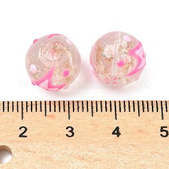 Светящиеся стеклянные бусины ручной работы с эмалью золотого песка LAMP-U004-08D