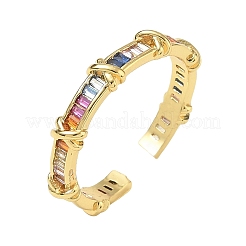 Anelli aperti a bracciale in ottone con pavé di zirconi colorati per donna&nbsp;CU-CBA46D5-03G