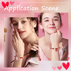 DIY-Sets zum Basteln von Stretch-Armbändern aus Polymer-Ton mit Strass-Perlen zum Thema Valentinstag&nbsp;DIY-SC0028-69