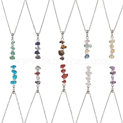 10 шт. 10 стиля подвеска из бисера с каменной крошкой из нержавеющей стали 304 NJEW-JN05263