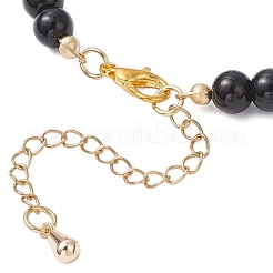 Браслеты из натурального тигрового глаза и стеклянного жемчуга для женщин BJEW-JB12239-03