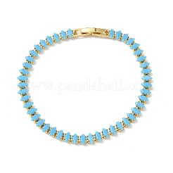 Pulseras de tenis de turquesa sintética&nbsp;KK-CBA964F-01G-01
