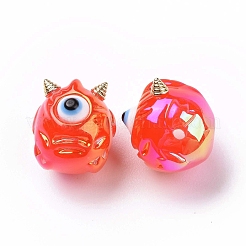 УФ-покрытие радужными переливающимися акриловыми бусинами&nbsp;OACR-A018-03D