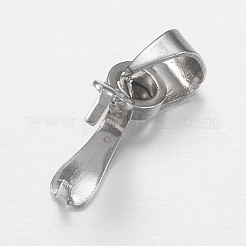 変色しにくい201ステンレススチール製アイスピックピンチベイル  ステンレス鋼色  8.5x8x2.5mm  穴：4x4.5mm  インナー：4x7mm  ピン：0.4x0.6mm&nbsp;STAS-I097-041A