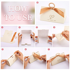 Бумажные подарочные коробки для ювелирных изделий с бантом CON-TAC0010-86