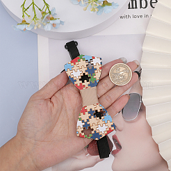 Noeuds papillon en bois ajustables à motif de puzzle&nbsp;AJEW-WH0348-37