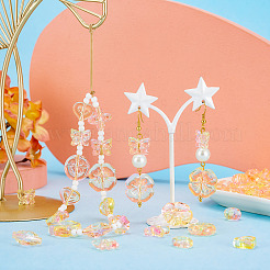 90 шт. 9 стиля двухцветные прозрачные акриловые бусины&nbsp;MACR-TA0002-11