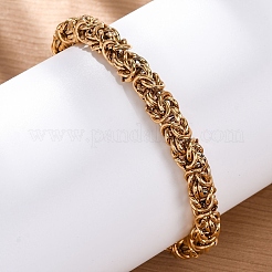 201 браслет-цепочка из нержавеющей стали с византийским узором BJEW-B078-152G