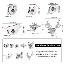 8 Sätze 8 Arten Zinklegierungsbeutel-Twist-Lock-Zubehör&nbsp;FIND-PH0002-23P