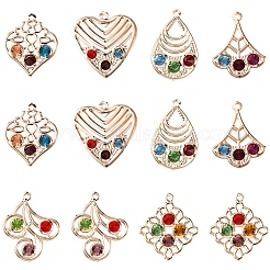 30 шт. 6 стиля подвески из железа и стекла IFIN-FS0001-52