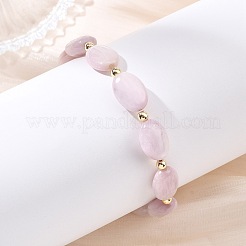 Bracelets extensibles ovales en perles de kunzite naturelle et d'hématite synthétique non magnétique pour femmes et hommes&nbsp;BJEW-JB13934-03