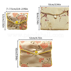 Ensemble de pochettes en tissu damassé brodé&nbsp;ABAG-NB0001-14