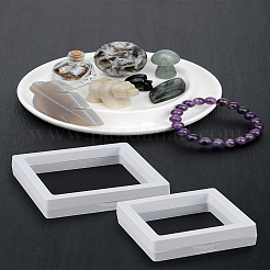2 Stück 2 Stile quadratische transparente PE-Dünnschicht-Schmuckdisplaybox&nbsp;CON-LP0001-44A