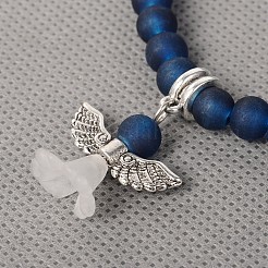 Эластичные матовые стеклянные бусины шарм браслеты BJEW-JB01770-04