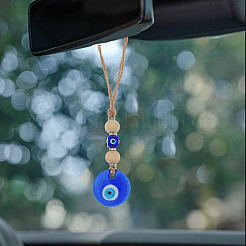 1 Stück Glas blauer böser Blick Anhänger Dekorationen&nbsp;HJEW-CN0001-42A