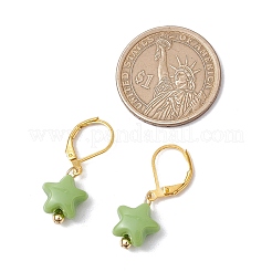 2 пара серег с застежкой-русалкой из латуни и непрозрачного акрила в двух стилях EJEW-JE06328