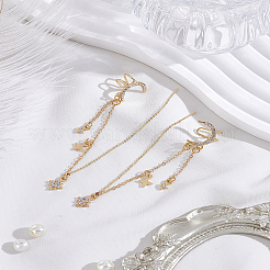 2 шт. 2 стиля серьги-каффы из сплава со стразами&nbsp;EJEW-LP0012-23