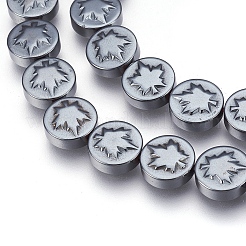Fili di perline di ematite sintetica non magnetica a tema autunnale&nbsp;G-I208-12-A