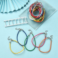 Модный имитация плетеный кожаный браслет материалы BJEW-YW0001-09