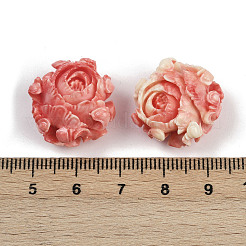 Резные бусины из синтетического коралла SHEL-D001-01A