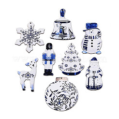 8 шт. Рождественские подвесные украшения из дерева с односторонним УФ-отпечатком WOOD-N020-18