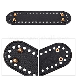 Искусственная кожа овальное длинное дно для вязания сумки FIND-WH0043-56A