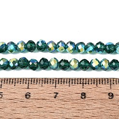 Brins de perles rondelles en verre transparent plaqué couleur AB&nbsp;EGLA-T029-4mm-10F