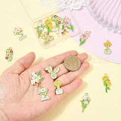 16 Stück 8 Arten Legierung Emaille Anhänger&nbsp;ENAM-YW0009-07