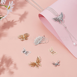 20шт 5 стильные латунные филигранные подвески KK-SC0001-95