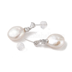 Серьги-гвоздики из стерлингового серебра с защитой от потускнения EJEW-C087-16P