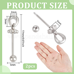 2 шт. 925 серебряных булавки для подвески с бусинами STER-BC0003-32P