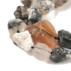 Необработанные грубые натуральные африканские черные опаловые бусины нити G-M453-D02