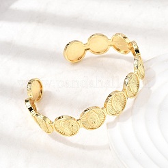 Религиозные латунные браслеты-манжеты&nbsp;BJEW-K296-02B-G