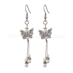 Серьги-кисточки в форме бабочки из нержавеющей стали 304&nbsp;EJEW-JE06422-01