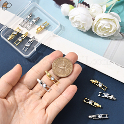 12 шт. 2-цветная стойка с покрытием из латуни с микропаве прозрачный кубический цирконий складные застежки KK-BBC0021-34