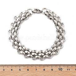 Браслеты из полукруглой цепи из нержавеющей стали 304 для женщин и мужчин&nbsp;BJEW-F488-07P