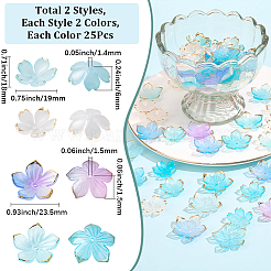100 шт. 4 стиля прозрачных акриловых колпачков для бусин&nbsp;OACR-BM0001-09A