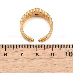 Bague ouverte manchette en acier inoxydable 304 et zircon cubique pour femme&nbsp;CU-CBACD1D-01G-02