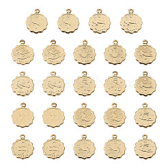 24pcs 12 encantos de latón de estilo&nbsp;KK-TA0001-09