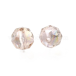 Perles de verre rondes transparentes électroplaquées&nbsp;GL-CBA6A73-HR02