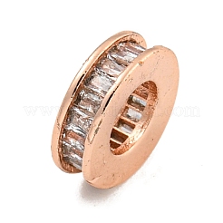 Реечное покрытие латунь микро паве прозрачный кубический цирконий европейские бусины KK-L215-021RG