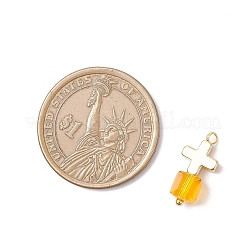 8 шт. 2-х цветные латунные стеклянные подвески&nbsp;PALLOY-JF04528