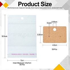 50 шт. прямоугольная крафт-бумага для сережек с отверстием для подвешивания CDIS-CJ0001-05