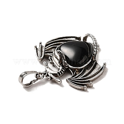 Сердечные подвески из натурального обсидиана&nbsp;KK-K331-01AS-05