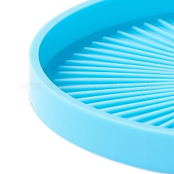 Плоские круглые силиконовые Молды с ковриком для чашек с узором на ножках&nbsp;DIY-M039-02