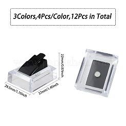 12шт 3 цвета прямоугольные акриловые подставки для колец на палец RDIS-FG0001-26