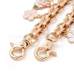 Удлинители ремешка для кошелька со звеном из сплава эмали в виде цветка пиона AJEW-BA00097